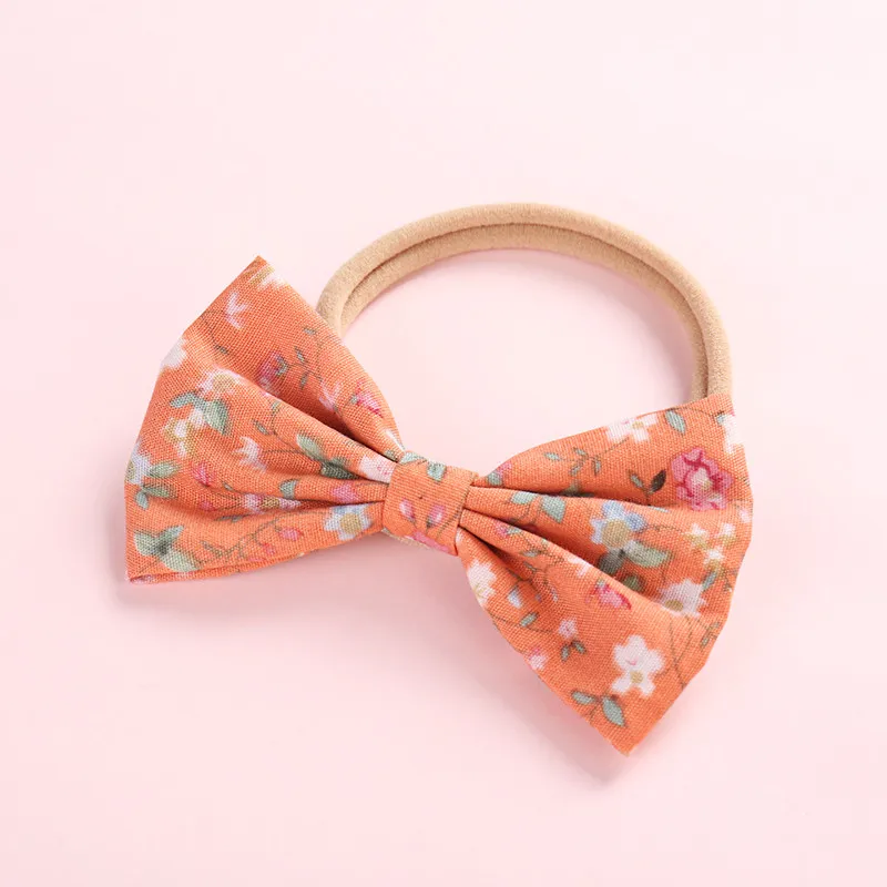 5pcs New Infant Baby Girls Nylon Headbands Cute Knotbows Head Bands Fashion Flowers Print Soft Wraps Hair Wear | Детская одежда и