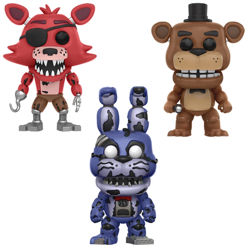 3 шт./компл. ПВХ фигурка героя аниме «Five Nights At Freddy's», «пять ночей куклы игрушки FNAF кошмар Бонни и Чика Фокси» из мультфильма для мальчика, с принтом Фредди 5 Fazbear кукол - Цвет: 3PCS