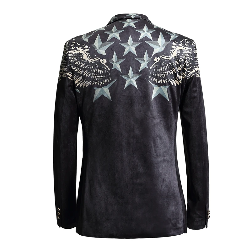 Роскошный брендовый Мужской Блейзер приталенный бархатный мужской блейзер с 3D