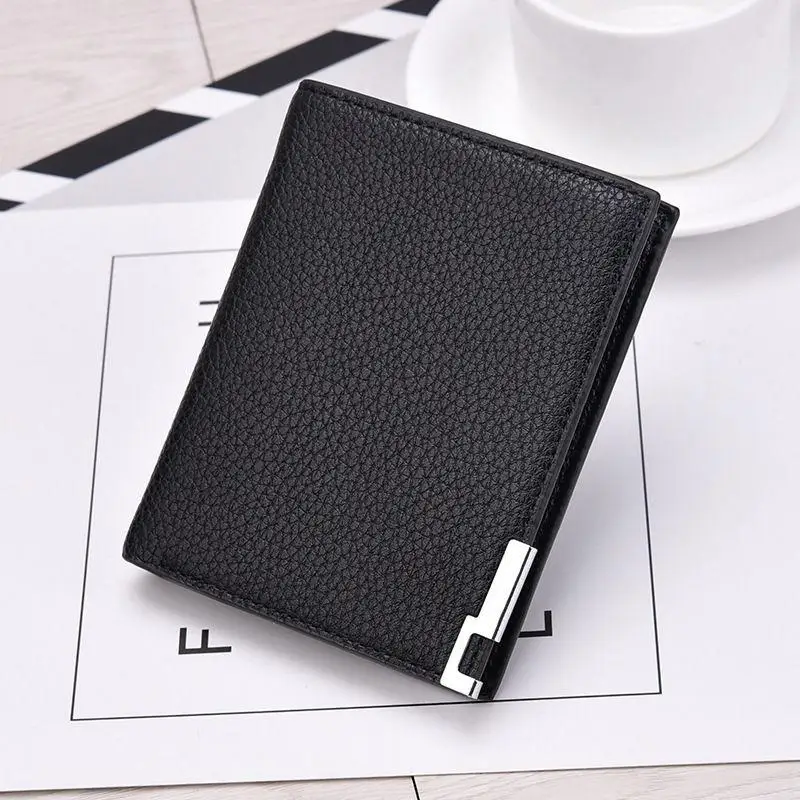 Black Мужской тонкий кошелек carteira masculina, кожаный маленький кошелек, мужские кошельки, Мини Короткие мужские кошельки carteira masculina, мужской кошелек из натуральной кожи - Цвет: Black