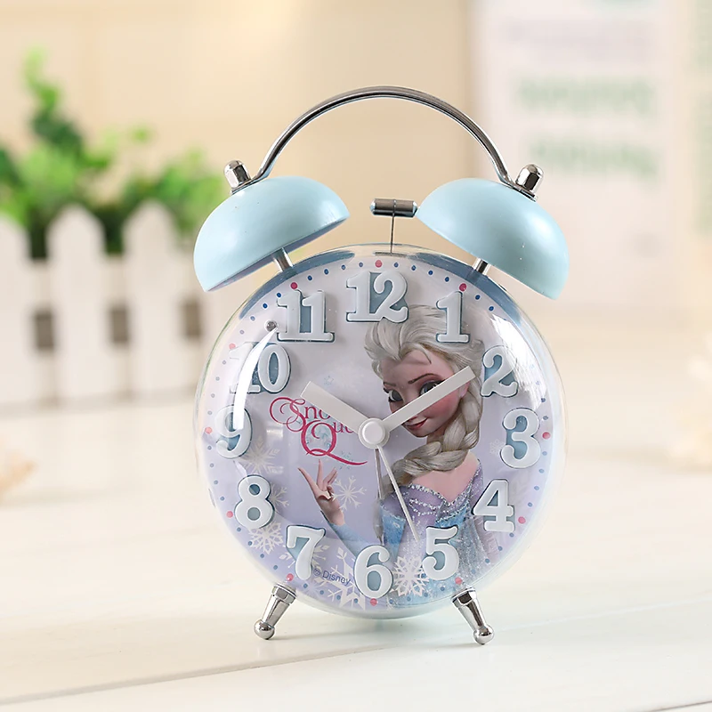Hello kitty узор Прекрасный Дети мультфильм девушка офис электронная сигнализация стол настенные часы студента немой прикроватный современный кольцо - Цвет: Blue