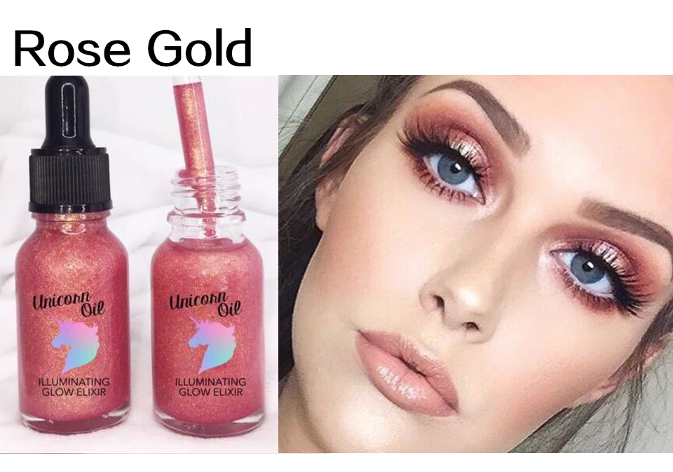 01 Rose Gold Основа для макияжа лица с единорогом, масляная основа для макияжа, осветляющая, контроль жирности, отбеливающая, 24 K, розовое золото, эликсир, осветляющая жидкость для лица - Цвет: 01 Rose Gold