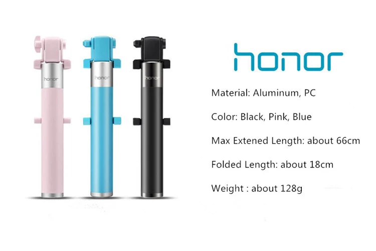 Huawei Honor селфи-палка, монопод, проводная селфи-палка, выдвижная ручная палка с затвором для iPhone, Android, huawei, samsung, Xiaomi