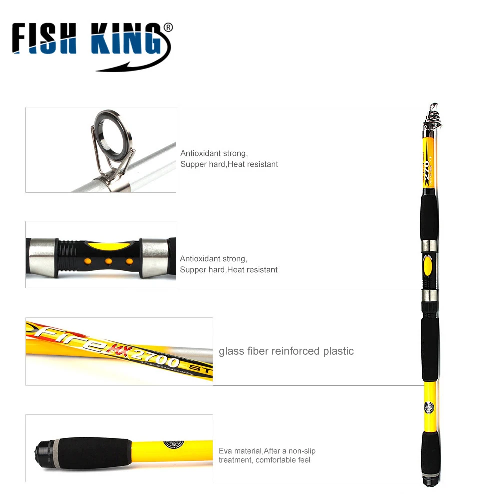 Удилище для карпа FISH KING Cast Tele стандартный вес 1 5 3 м C.W 15 150 г длина 45 68 см секов 130 240