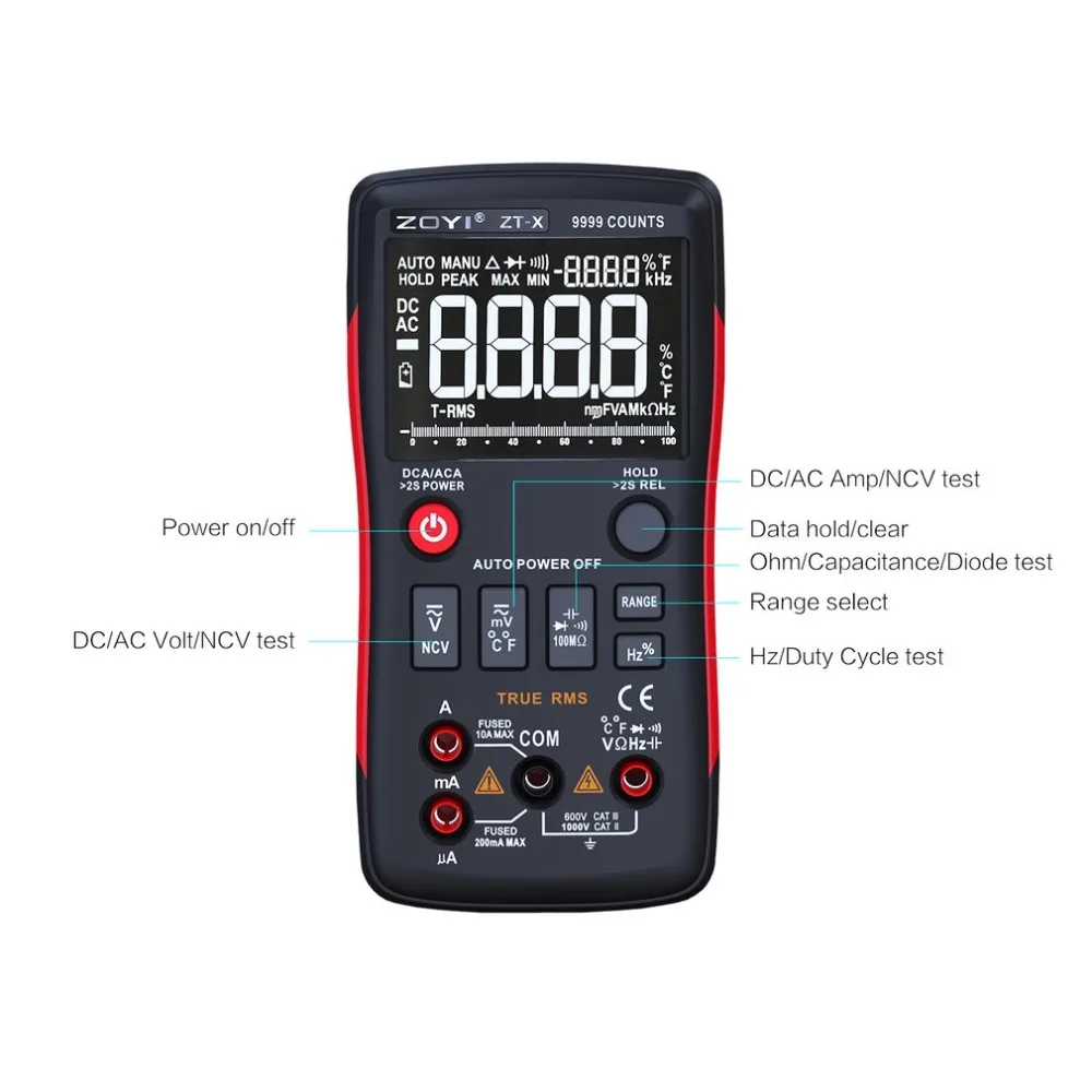 ZT Цифровой мультиметр Icd True RMS Авто Диапазон Mastech тесты er диод ac dc multimetro 409 sanwa с