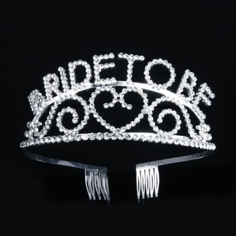 Heart Bride Блеск невесты быть короной для девушки Девичник Вечеринка свадьба подарки на девичник невесты горный хрусталь тиара Корона аксессуары для волос - Цвет: Heart Bride