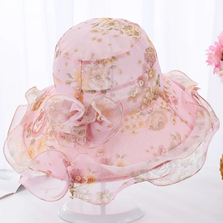 

Summer New Women's Hat Wave Side Big Trip Out Sun Protection Sun Visor Art Small Fresh Floral Wild Fisherman Hat