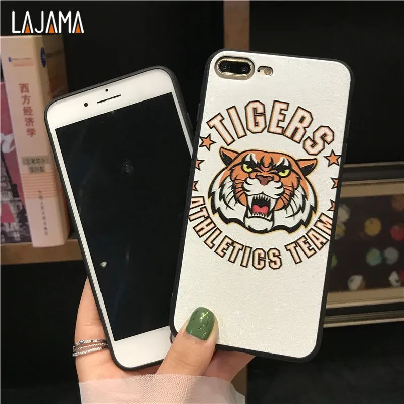 Lajama 3D Мягкий ТПУ силиконовый чехол для телефона s Apple iPhone 6s 6 плюс 7 8 Plus X Тигр