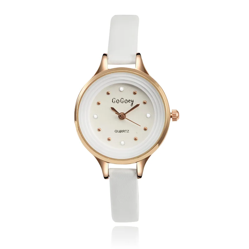 

2021 New Hot Sell Elegant Crystal Watch Case Women Quartz Watches Gogoey Brand Fashion Casual Leather Watch Ladies Wristwatch