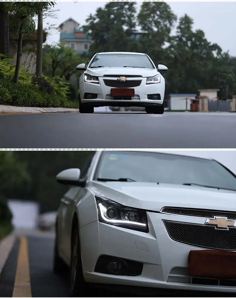 Автомобильный Стильный чехол на голову для Chevrolet Cruze 2009- фары светодиодный Cruze фары DRL Объектив Двойной Луч би-ксенон HID