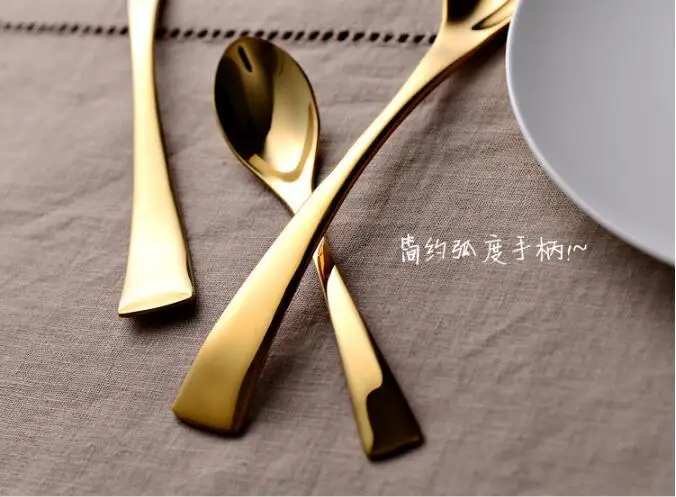 4 шт./компл. черный/золотой/серебристый цвет набор столовых приборов