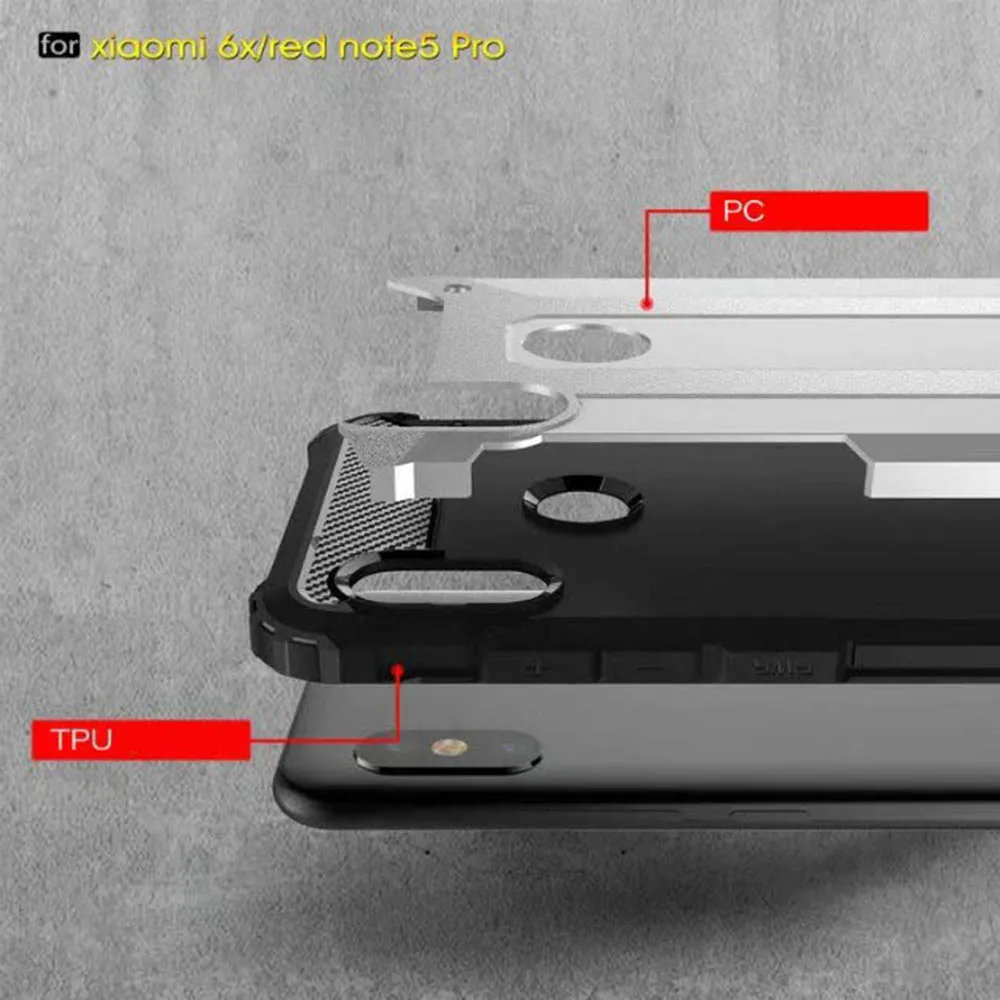 Задняя броня для Xiaomi Mi 6X чехол 2 в 1 гибрид PC TPU Coque Cover 6 0 &quotЧехлы мобильных