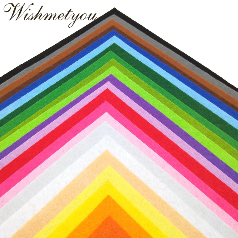 WISHMETYOU 22 шт 45*45 см 1 мм полиэстер нетканый войлок для ручного шитья ткань Декор домашний набор ремесел ткань валяния поставки