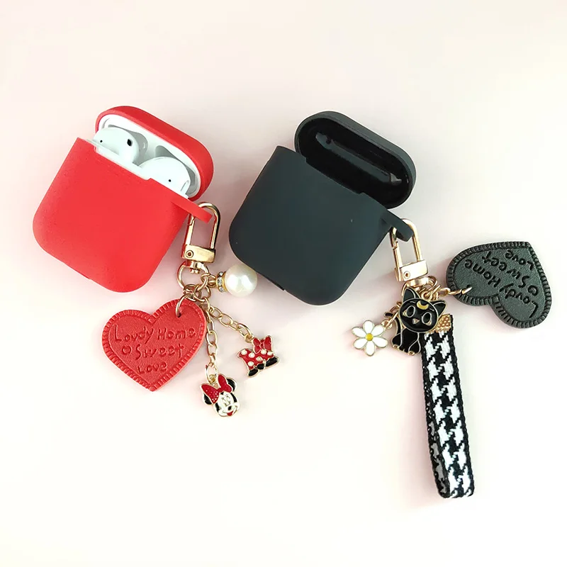 Роскошный корейский Алмазный силиконовый чехол с жемчугом для Apple Airpods, аксессуары, Bluetooth наушники, защитный чехол, Декор, брелок