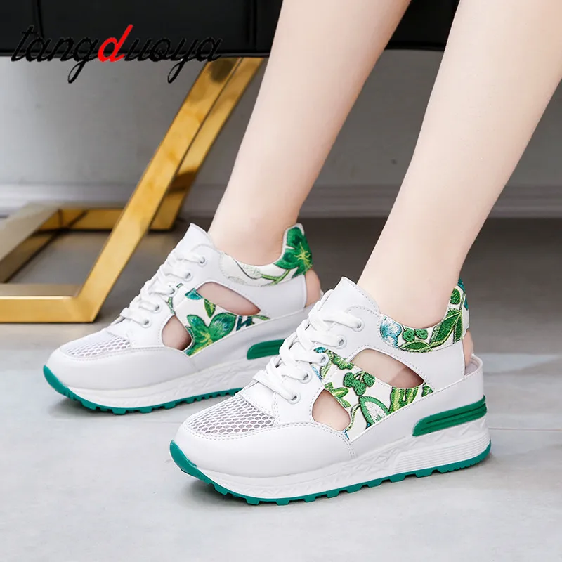 Женские кроссовки на платформе из дышащего сетчатого материала коллекция 2019