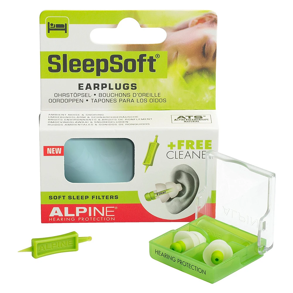 Alpine Sleepsoft дорожные беруши для сна Анти Храп сон храп шум плавать беруши плюс Блок Крепление S ребенок L взрослый