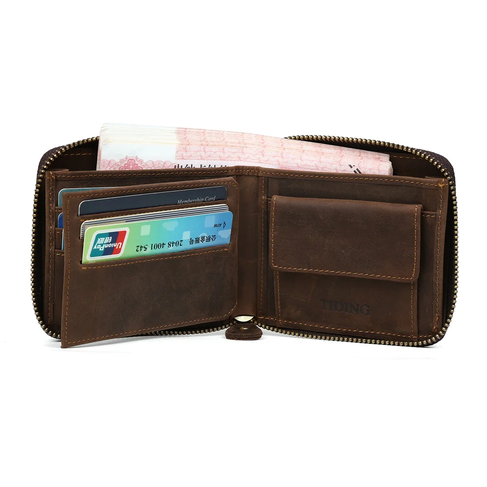 TIDING мужской кошелек из натуральной кожи держатель для кредитных карт модный
