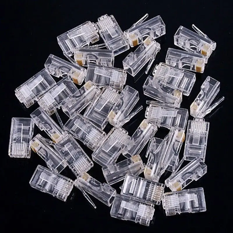 В партии 1000 шт. 8pin RJ45 Интернет Ethernet локальная сеть обжим CAT5 CAT6 8p8c позолоченный
