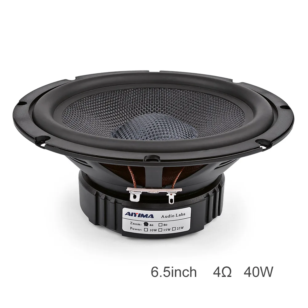 4 Ohm AIYIMA 6,5 дюймов стекловолокно СЧ-динамики 4 8 Ом 40 Вт Hifi НЧ-динамик аудио Громкоговоритель книжная полка Мультимедиа домашний кинотеатр - Цвет: 4 Ohm
