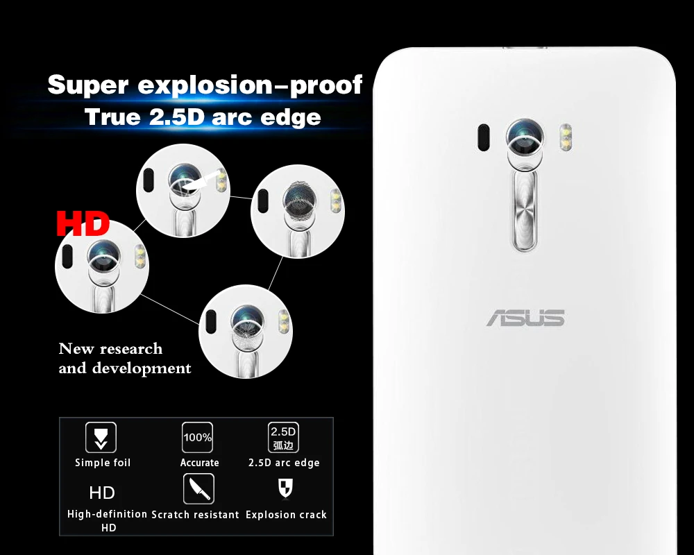 Аксессуар для задней камеры Защитная пленка экрана Asus Zenfone Selfie ZD551KL закаленное