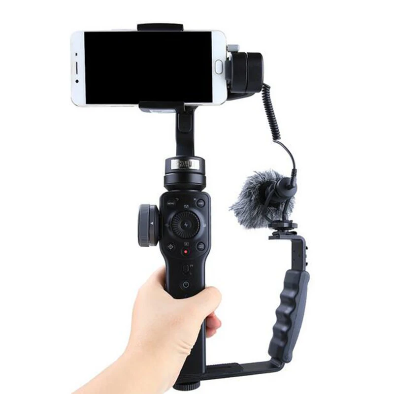 L подставка для микрофона с 2 горячими башмаками Zhiyun Smooth Q 4 DJI OM 4/Feiyu Gimbal/Boya By MM1