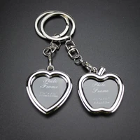 fashion diy photo frame key chain on bag women heart couple keychain trinket jewelry female valentines day party souvenir gifts