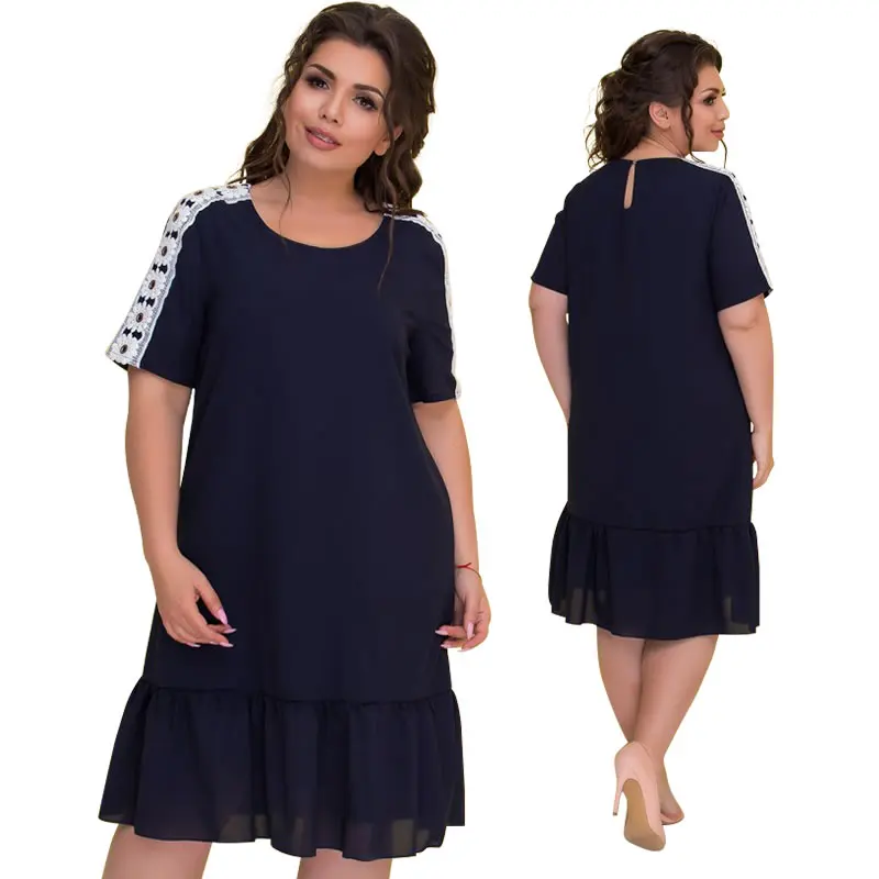 Платье женское большого размера хлопковое пляжное платье в стиле пэтчворк с