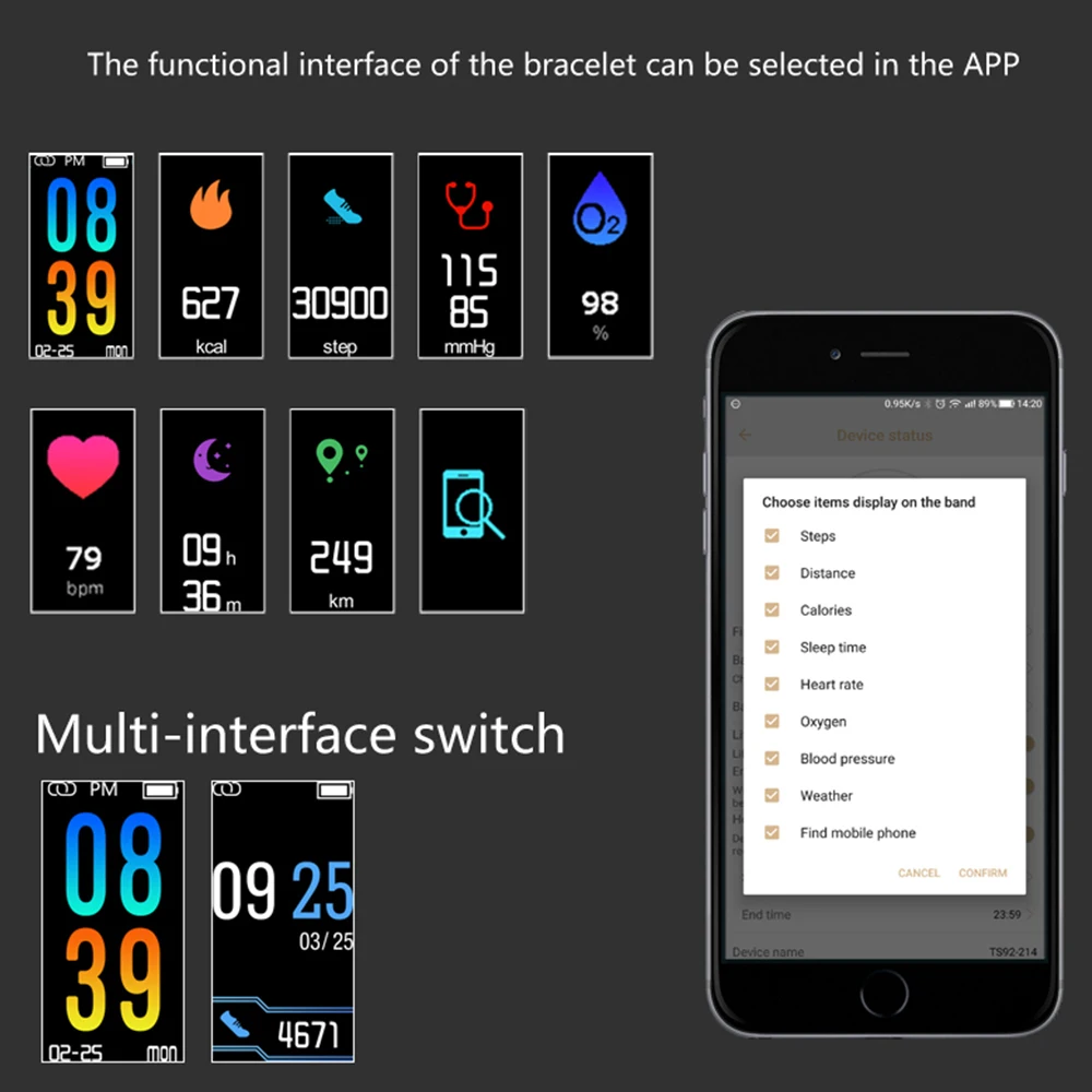 Q6 Фитнес трекер Смарт браслет сердечного ритма Браслет Сна Трекер