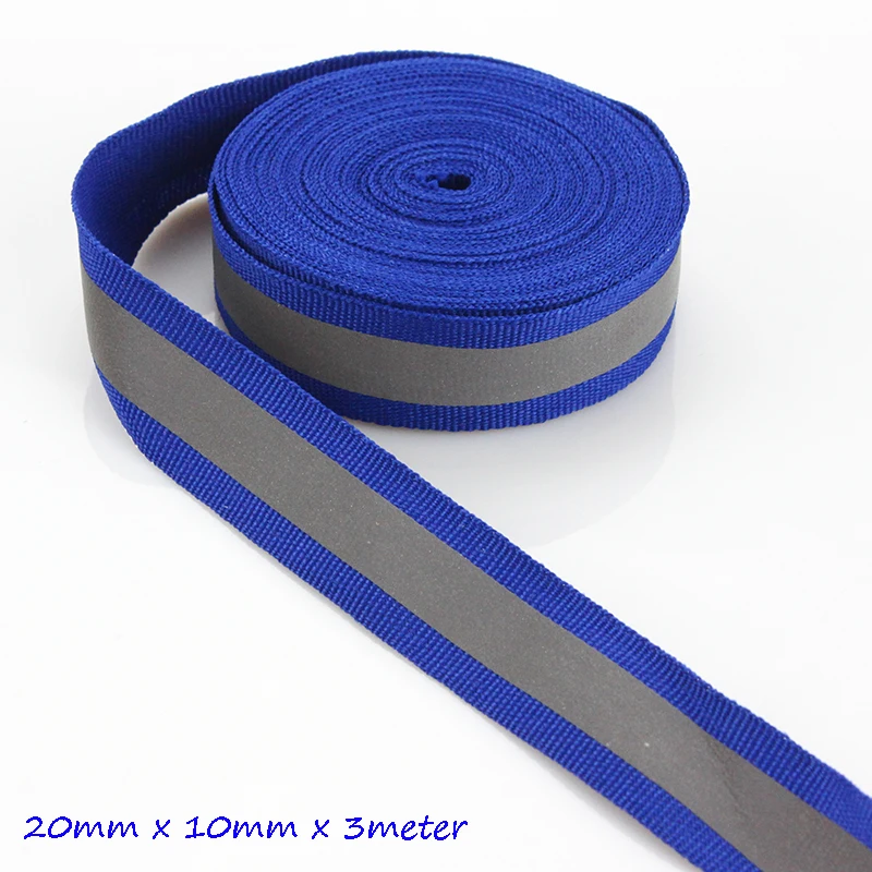 (3 м/лот) Royalblue Светоотражающая тканевая полоса окантовка плетеная тесьма пришить