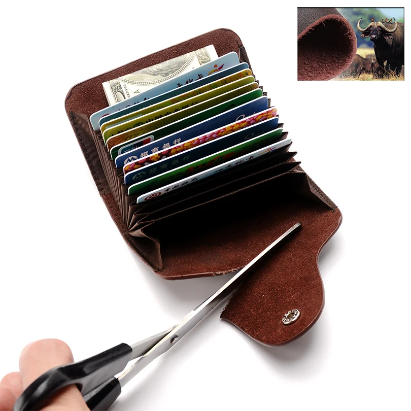 Кошелек для карт из воловьей кожи высокое качество держатели натуральная кожа