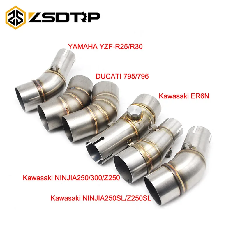Переходник ZSDTRP для Kawasaki ER6N ниндзя 250/300/Z250 250SL/Z250SL DUCATI YAMAHA YZF R25/R30 средняя труба
