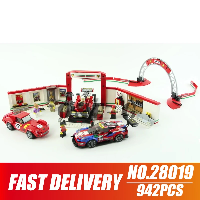 Строительные блоки Ferrari Ultimate Garage 28019 совместимы с lego technic 75889 кирпичи фигурки