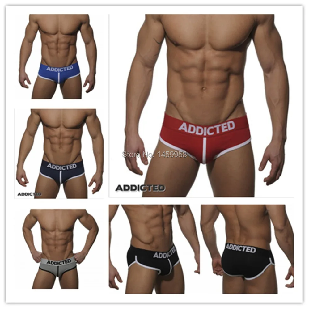 Add addicted men's underwear sexy fashion multicolour cueca jockstrap modal briefs 2 pieces Free shipping ad03 | Тематическая