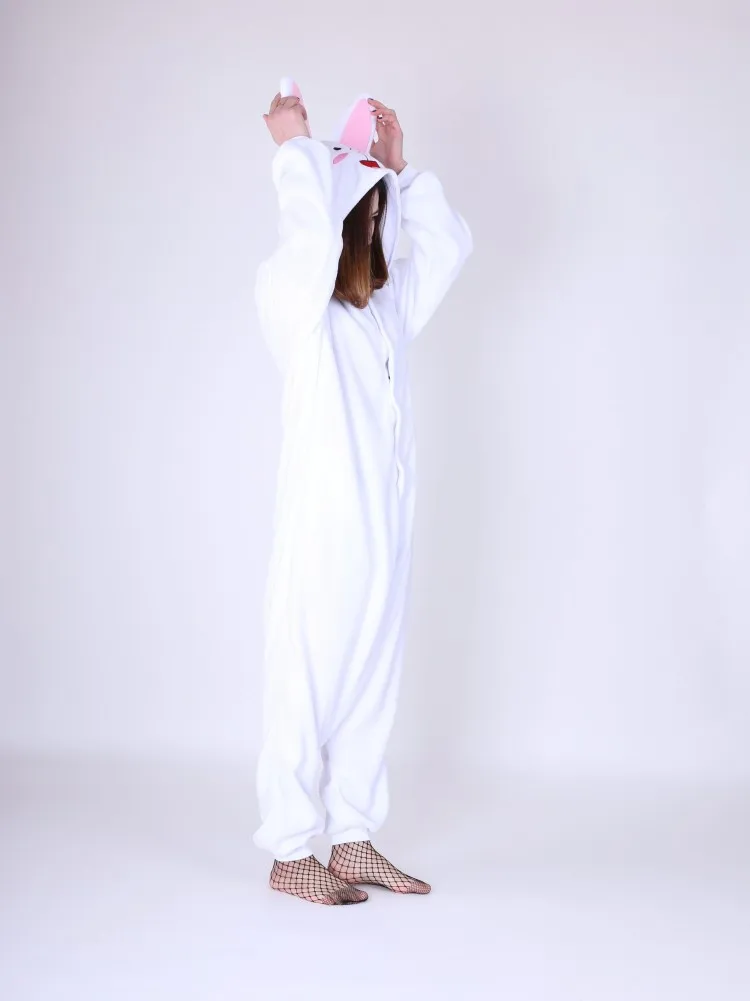 Аниме животные белый кролик взрослый комбинезон Женщины Мужчины Косплей костюмы