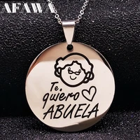 family grandma stainless steel necklace engraving pendant grandmother choker necklace women jewelry gift te quiero abuela n17781