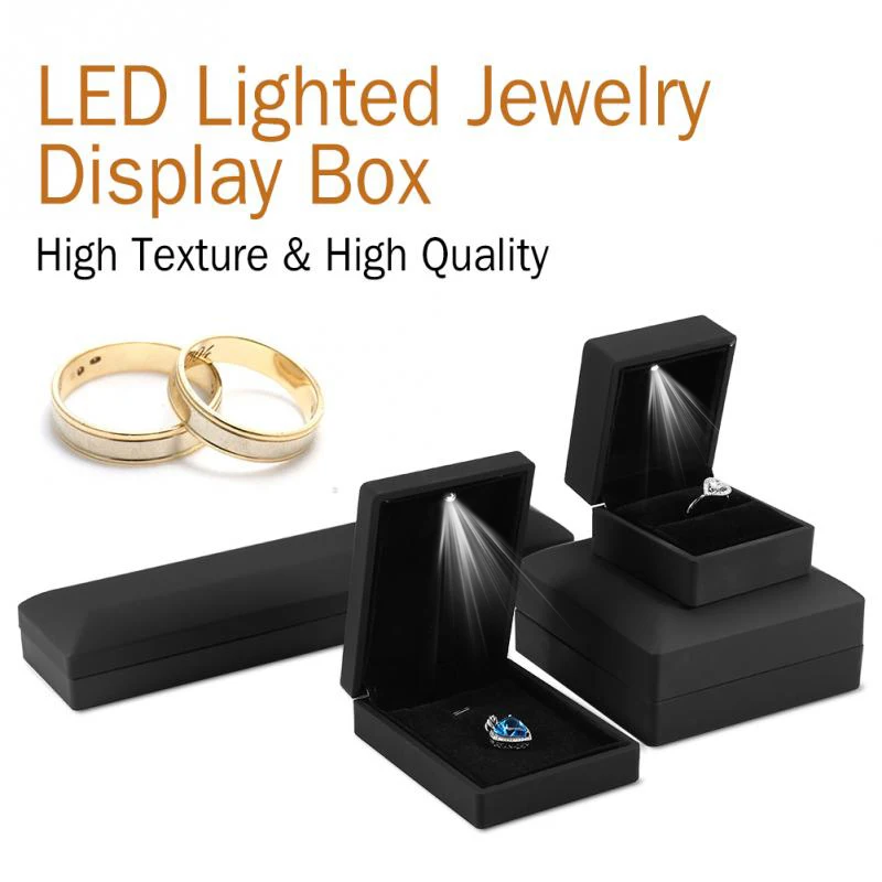Светящаяся LED коробка для ювелирных изделий кольцо/Подвеска/браслет/ожерелье