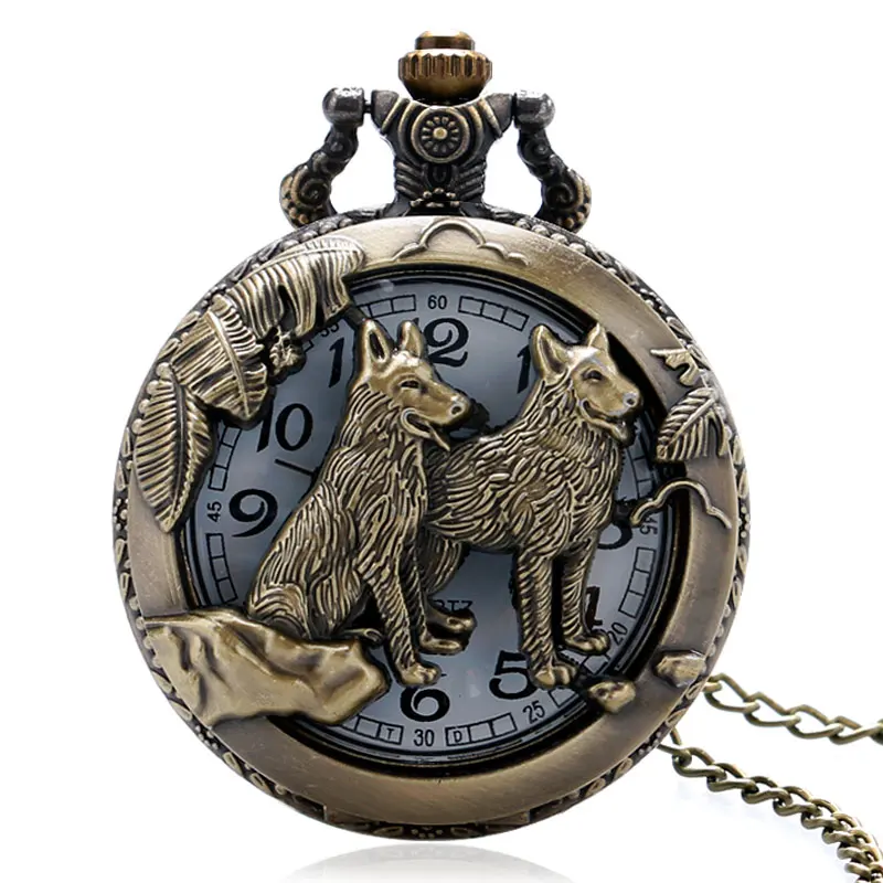 Винтажные карманные часы Reloj De Bolsillo с полым рисунком животного мужские кварцевые