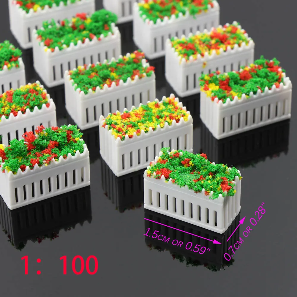 GY39 12 шт. прямоугольный цветочный парк садовый Железнодорожный бордюр модель