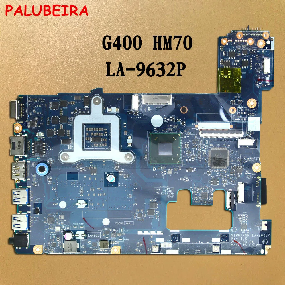 Материнская плата для ноутбука Lenovo G400 модель VIWGP/GR LA 9632P DDR3 HM70 100%