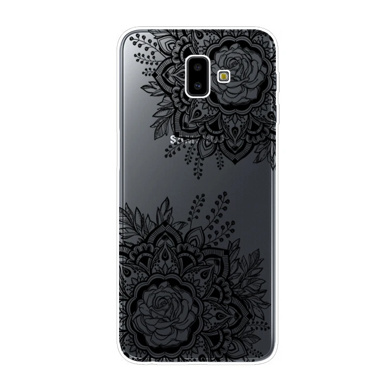 Чехол для Samsung Galaxy J6 Plus TPU силиконовый мягкий цветной чехол с принтом + J610 J610F |