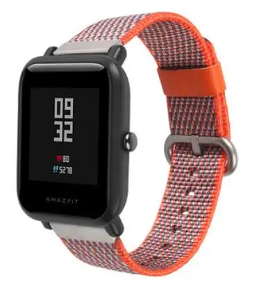 Ремешок для samsung galaxy watch 42 46 active s2 s3 Neo Live Pebble time amazfit 1 2 s pace bip huawei watch GT 2 pro нейлоновый ремешок - Цвет ремешка: orange check