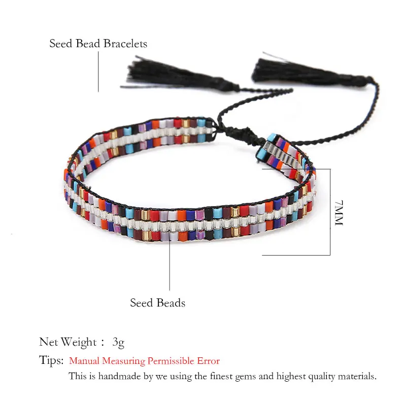 Браслет с геометрическим узором Rttooas браслет ручной работы кисточками и бусинами