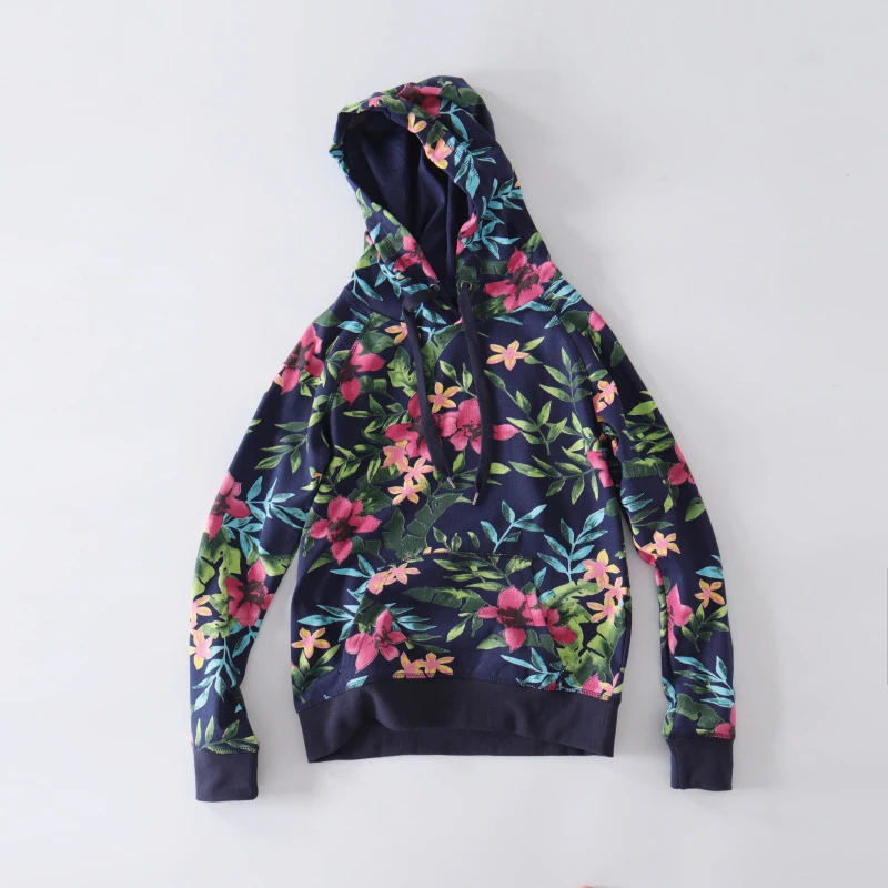 Весенняя женская Толстовка Повседневная с капюшоном цветочным принтом | Женская