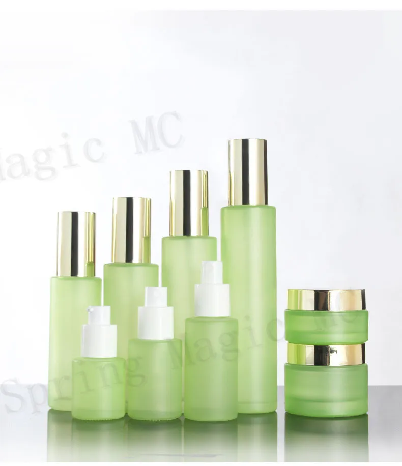 60 мл пустые белые/синие/зеленые/матовые стеклянные флаконы для лосьона с