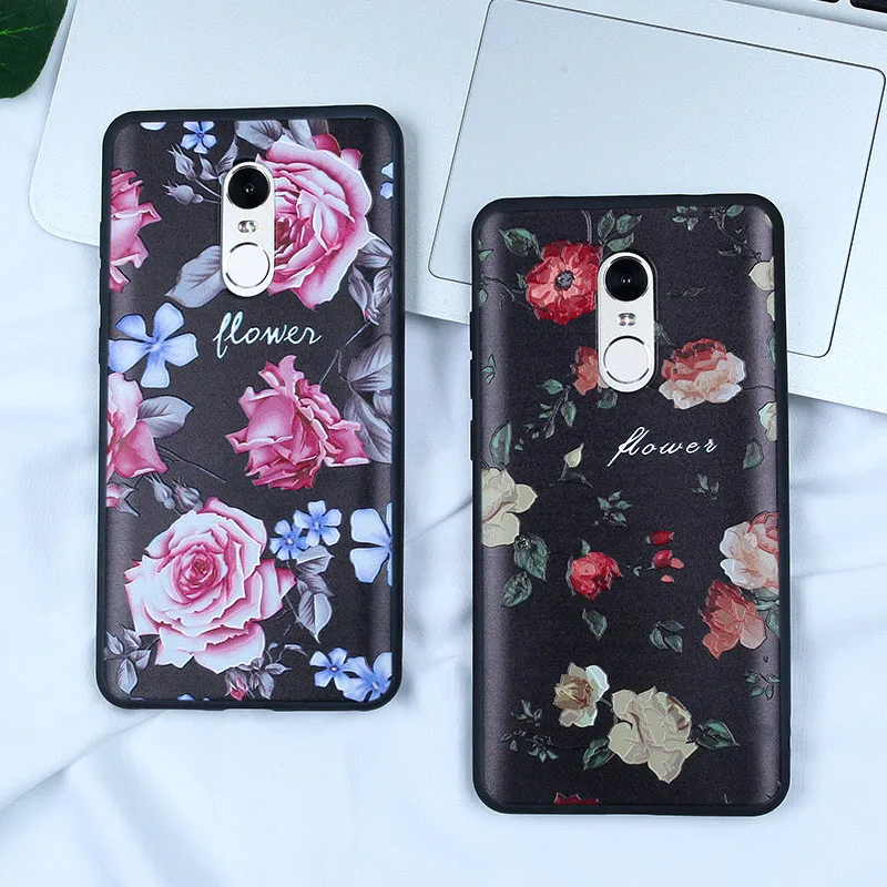 BROEYOUE Case For Redmi 4X Note 7 6 5A 5 Pro 4A Plus 3D Relief Flowers TPU Xiaomi Mi9 A1 5X 5S 6X 8SE |