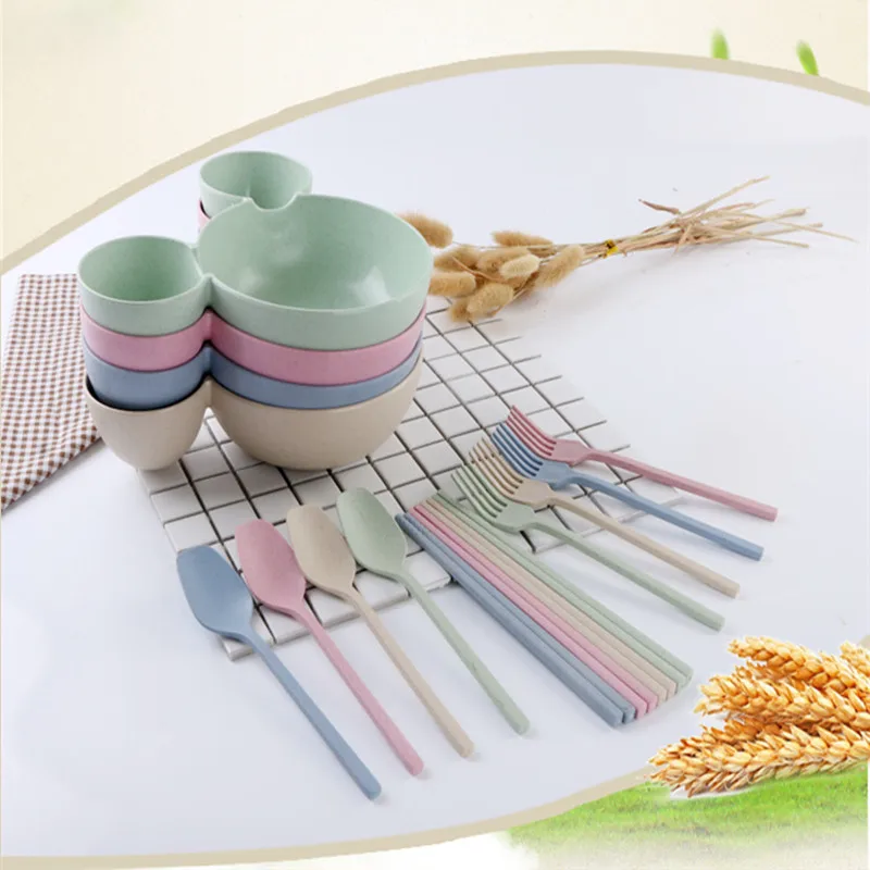 Набор столовых приборов тарелка Микки Маус Ложка Вилка палочки для еды набор