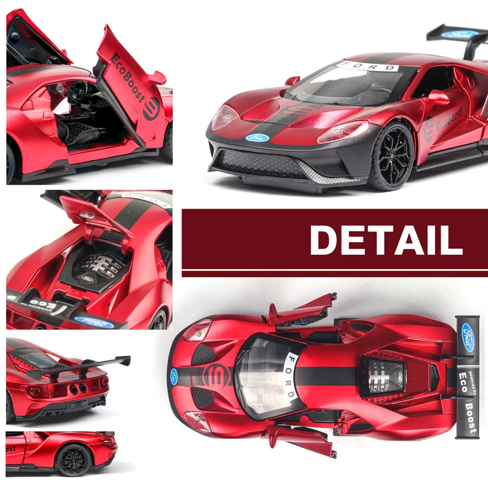 1:32 Ford GT музыкальная с подсветкой машина Diecasts игрушечный транспорт горячая модель колесного автомобиля с автомобилем Горячая дверь колеса может быть открытая игрушка