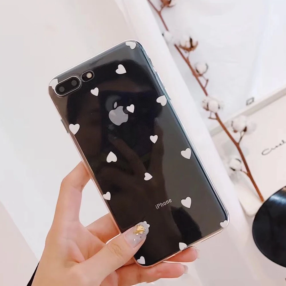Чехол для Телефона iPhone 6 6s 7 8 Plus X XR XS Max Модный мягкий прозрачный чехол из ТПУ с