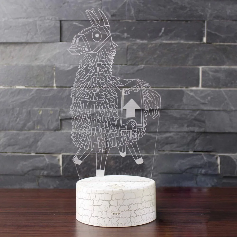 7 цветов Изменение Альпака 3D лампа лама ночник RGB настроение шрам основа для дня