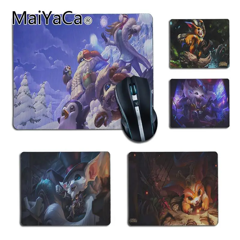 Новое поступление резиновая мышь MaiYaCa league of legends gnar прочный Настольный коврик для